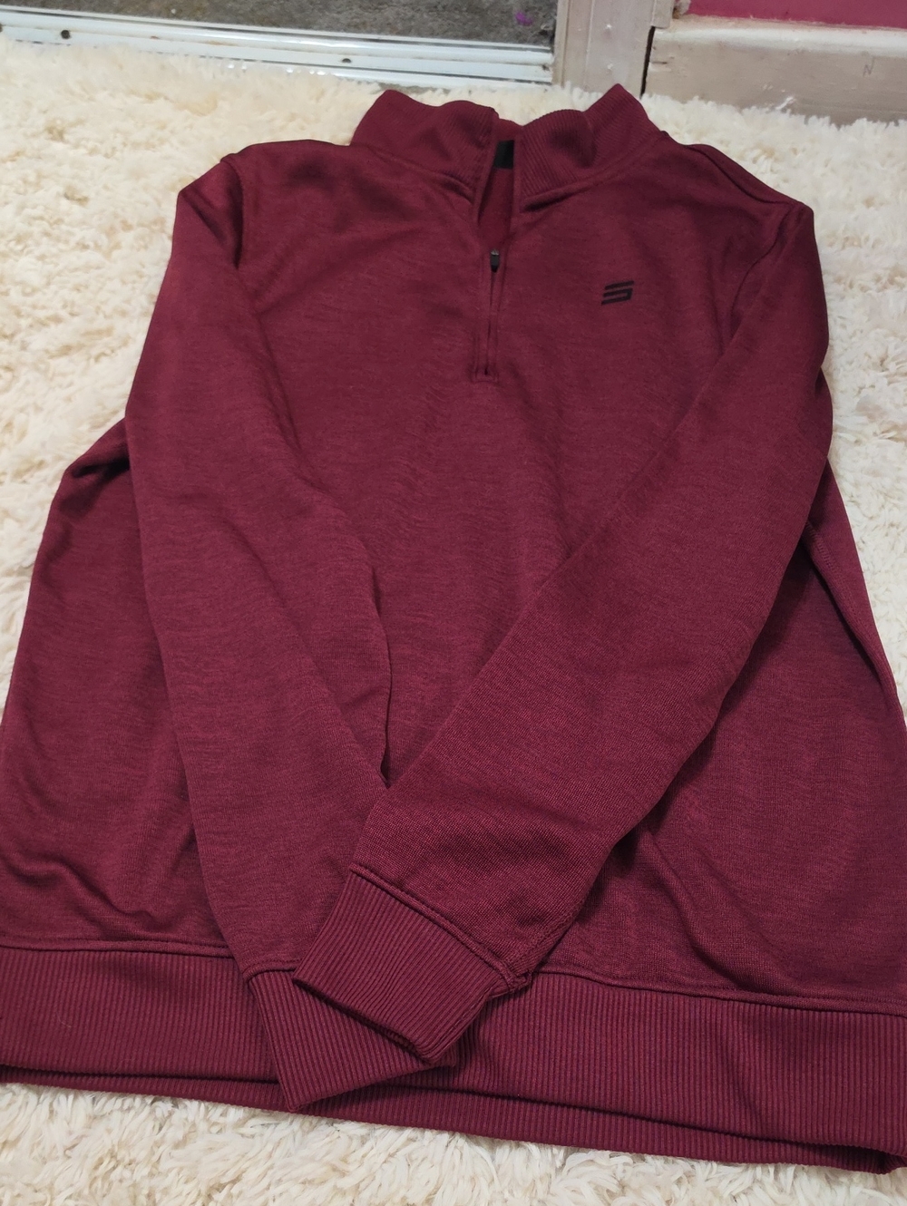 Men's Half-Zip Pullover Sweater - Burgundy